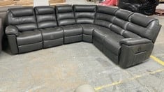 LA-Z-BOY STATEN 3 SEATER, CORNER, 2 SEATER POWER RECLINER SOFA IN BLACK LEATHER - RRP £2799