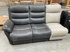 ANDERSON 2 SEATER END SOFA PART IN DARK GREY LEATHER TO INCLUDE WINCHESTER MIDDLE SOFA PART IN LIGHT GREY LEATHER (PARTS ONLY)