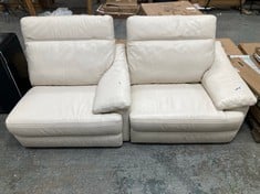 2 X END SOFA PART IN CREAM LEATHER (PARTS ONLY)