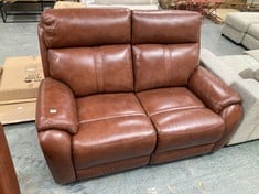 POWER RECLINER 2 SEATER SOFA IN BROWN LEATHER