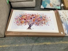 SARA OTTER 'TREE OF HEARTS' FRAMED PRINT 56 X 111CM IN PINK / MULTI COLOUR - RRP £190