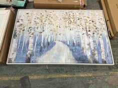 ALLISON PEARCE 'NEW PATH I' FRAMED CANVAS PRINT 84 X 124CM IN BLUE / MULTI - RRP £195