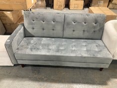 2 SEATER END SOFA BED PARTS IN GREY VELVET (PART ONLY)