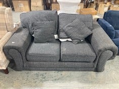 2 SEATER SOFA IN DARK GREY / BLACK FABRIC