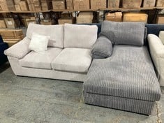 AMALFI LEFT HAND FACING CHAISE PART IN GREY TO INCLUDE 2 SEATER END SOFA PART IN LIGHT GREY FABRIC (PARTS ONLY)