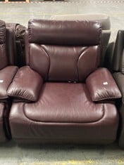 LA-Z-BOY RALEIGH POWER RECLINER ARMCHAIR IN BORDEAUX LEATHER - RRP £969