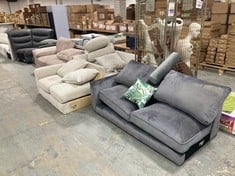 QTY OF ASSORTED ITEMS TO INCLUDE 2 SEATER END SOFA PART IN BEIGE FABRIC (PART ONLY) (KERBSIDE PALLET DELIVERY)