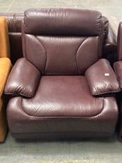 LA-Z-BOY RALEIGH POWER RECLINER ARMCHAIR IN BORDEAUX LEATHER - RRP £969