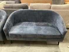 HOLLY 2 SEATER SOFA IN NAVY FABRIC - RRP £299 (LOCATION D)