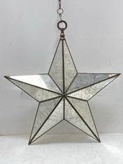 4 X STONE THE CROWS LARGE GLASS STAR LIGHTS (BROKEN GLASS) - HEIGHT 70CMS - TOTAL RRP £700