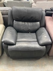 LA-Z-BOY POWER RECLINER ARMCHAIR IN MIDNIGHT BLACK LEATHER