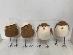 8 X STONE THE CROWS LARGE ROBINS - HEIGHT 30CM - TOTAL RRP £152