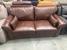 VANTAGE ITALIAN LEATHER 3 SEATER SOFA IN DARK BROWN LEATHER - RRP £1199