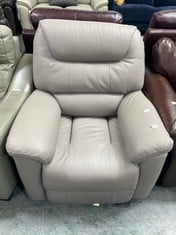 LA-Z-BOY STATEN POWER RECLINING ARMCHAIR IN LIGHT GREY LEATHER - RRP £899