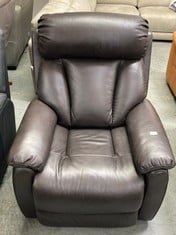 LA-Z-BOY GEORGINA POWER RECLINING ARMCHAIR IN MAHOGANY LEATHER - RRP £949