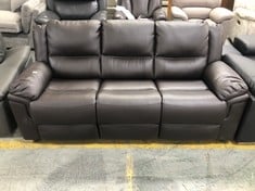 ALBION LUXURY FAUX LEATHER HIGH BACK 3 SEATER SOFA IN BROWN - RRP £599