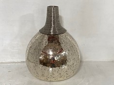 3 X STONE THE CROWS LARGE METALWORK GLASS VASE - SILVER - TOTAL RRP £300