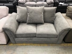 DURY 2 SEATER FABRIC SOFA IN DARK GREY - RRP £479