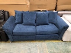 DURY FABRIC 3 SEATER SCATTERBACK SOFA IN BLUE - RRP £499