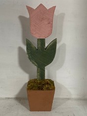 36 X STONE THE CROWS SMALL PINK TULIP POT - HEIGHT 47CM - TOTAL RRP £432