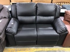 ALBION 2 SEATER MANUAL RECLINER SOFA IN BLACK LEATHER - RRP £549