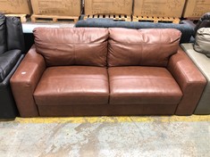 HAMPSHIRE 3 SEATER SOFA IN BROWN LEATHER - RRP £1049