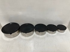 24 X STONE THE CROWS SET OF 5 LOW STORAGE CONTAINERS - DIA 10/12/14/16CM - TOTAL RRP £432