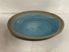 6 X STONE THE CROWS SMALL PLATTER - DUCK EGG BLUE - DIAMETERMETERMETERMETERMETER 30CMS - TOTAL RRP £300