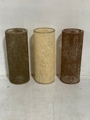 12 X STONE THE CROWS SET OF 3 SMALL VASES - HGT 20CM - TOTAL RRP £360