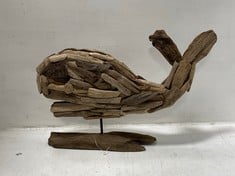 12 X STONE THE CROWS LARGE WHALE ON PLINTH-LNG 40.5CMS - TOTAL RRP £660