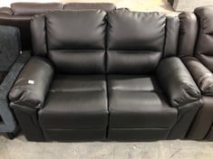 ALBION 2 SEATER LEATHER HIGH BACK SOFA IN BLACK - RRP £519