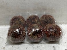 40 X STONE THE CROWS SET OF 6 LG DARK REED BALLS - DIAMETER 10CM - TOTAL RRP £600