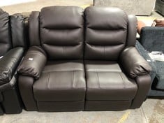 ROTHBURY 2 SEATER MANUAL RECLINER SOFA IN DARK BROWN LEATHER - RRP £629