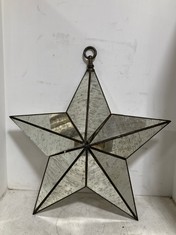 4 X STONE THE CROWS LARGE GLASS STAR LIGHTS (BROKEN GLASS) - HEIGHT 70CMS - TOTAL RRP £700