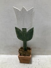 12 X STONE THE CROWS LARGE WHITE TULIP POT-HEIGHT 62CM - TOTAL RRP £192