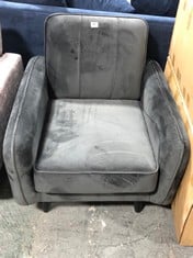 JENNIFER FABRIC COMPACT CHAIR IN DARK GREY - RRP £199