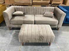 MARY 3 SEATER SOFA IN MINK VELVET - RRP £1010