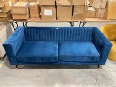 MARY 3 SEATER SOFA IN ROYAL BLUE VELVET - RRP £1010