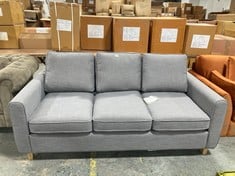 CHARM 3 SEATER SOFA IN LIGHT BLUE-GREY FABRIC - RRP £924