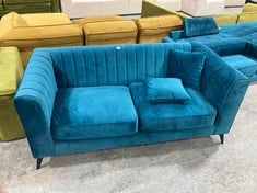 MARY 2 SEATER SOFA IN TURQUOISE VELVET - RRP £887