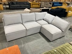 CHARLES MODULAR 2 SEATER, CORNER, 1 SEATER SOFA IN LIGHT GREY - TOTAL LOT RRP £1532