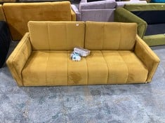 OPUS 3 SEATER SOFA IN MUSTARD YELLOW VELVET - RRP £900