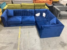 MARY 2 SEATER, CORNER, 1 SEATER SOFA IN ROYAL BLUE VELVET - RRP £1665