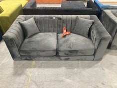 MARY 2 SEATER SOFA IN DARK GREY VELVET - RRP £887