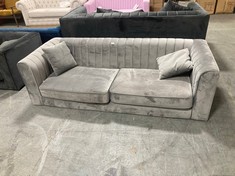 MARY 3 SEATER SOFA IN LIGHT GREY VELVET - RRP £1010