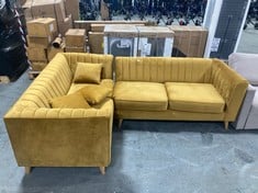 MARY 1 SEATER, CORNER, 2 SEATER SOFA IN YELLOW VELVET - RRP £1665