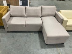 KROPP RIGHT HAND CORNER 3 SEATER SOFA IN LIGHT BEIGE FABRIC - RRP £1999