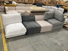 4 X ASSORTED SOFA PARTS TO INCLUDE CHARLES SINGLE MODULAR UNIT IN WHITE BOUCLE FABRIC (PARTS / SINGLE MODULARS) (KERBSIDE PALLET DELIVERY)