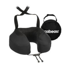 9 X CABEAU EVOLUTION S3 TRAVEL NECK PILLOW MEMORY FOAM NECK SUPPORT, ADJUSTABLE CLASP, AND SEAT STRAP ATTACHMENT - COMFORT ON-THE-GO WITH CARRYING CASE FOR AIRPLANE, TRAIN, AND CAR (JET BLACK).