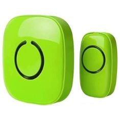 20 X SADOTECH WIRELESS DOORBELL FOR HOME - 1 PUSH-BUTTON RINGER & 1 CHIME RECEIVER, BATTERY OPERATED, 1000 FEET, CORDLESS WATERPROOF DOOR BELLS W/LED FLASH, LIME GREEN (ASSORTED COLOURS).